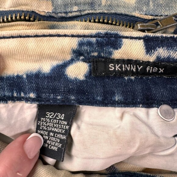 CJ Black Men Jeans 32x34 Skinny Acid Wash Patchwork Flex Stretch Moto Streetwear - Picture 7 of 8